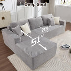 108" Boneless Couch, L-Shaped Modular Sectional Sofa - Image 3