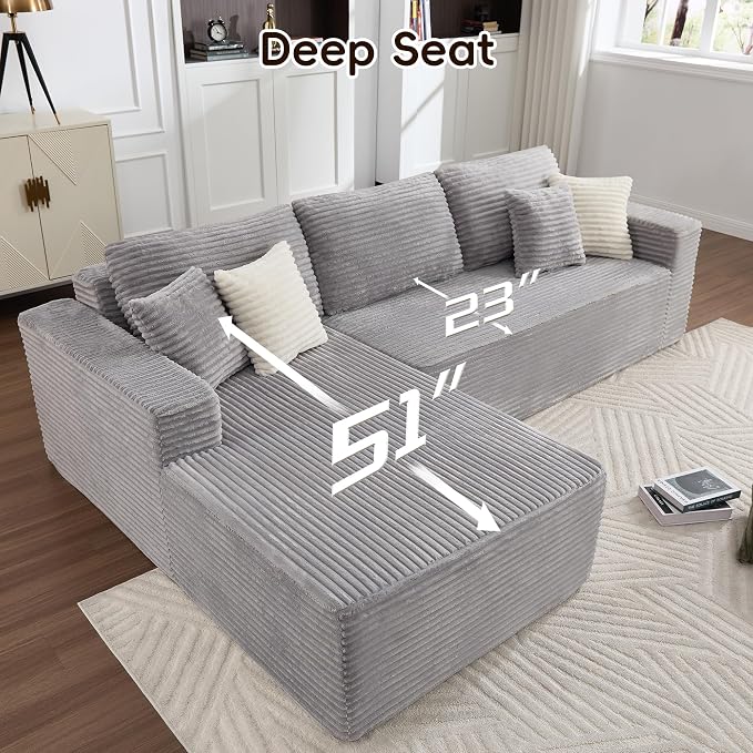 Opiesit 108" Boneless Couches for Living Room, Modular Sectional Sofa - Image 3