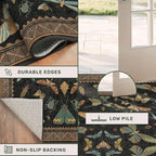 Black Front Door Mat Indoor Entrance Non Slip Washable - Image 5