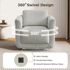 Swivel Accent Chair, 360° Barrel Swivel Lounge Seat - Image 5