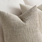 MIULEE Chenille Textured Throw Pillow Covers Light Brown 18x18 Set of 2 | - Image 3