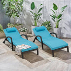 HOMREST Chaise Lounge Chairs Set of 6, PE Rattan Wicker Lounge Chair - Image 8