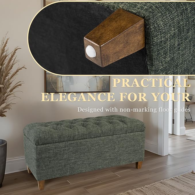 Homepop Home Decor Tufted Ainsley Button Storage Ottoman Bench - Image 5