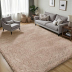 PLHXFR 5x7 Area Rugs Living Room: Fluffy Bedroom Rug Shag Carpet Camel | - Image 3