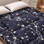 MAXYOYO Japanese Floor Mattress Navy Floral Printed Futon Mattress Foldable - Image 6