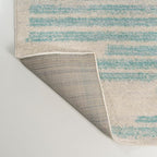 JONATHAN Y Khalil Modern Berber Stripe Cream/Turquoise Indoor Area Rug - Image 9