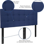 Flash Furniture Bedford Tufted Upholstered Full Size Headboard in Navy Fabric - Image 5