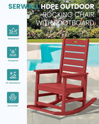 SERWALL Outdoor Rocking Chair, Oversized Rocking Chair - Image 4
