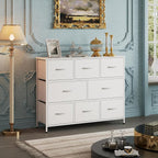 WLIVE 8 Drawer Dresser for Bedroom, Fabric White Dresser - Image 2