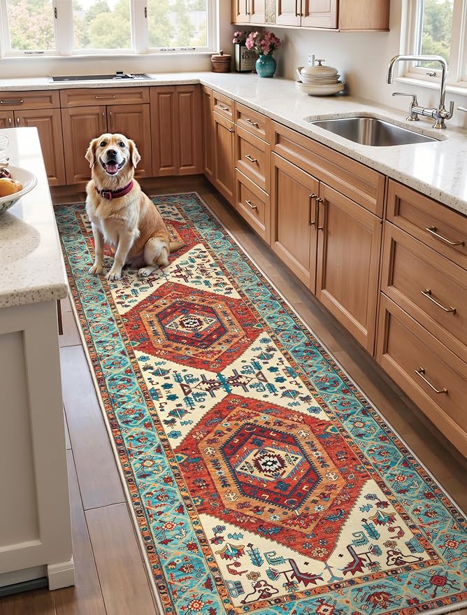 SERISSA 3x10 Washable Non Slip Boho Runner Rug - Image 2