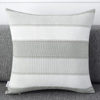 AmHoo Pack of 2 Farmhouse Stripe Check Throw Pillow Covers Set Case Cotton - Image 2