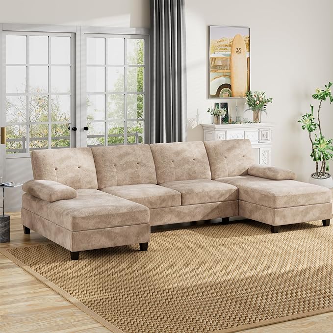 U-Shaped Sectional Couches for Living Room, 4 Seat Sofa - Image 8