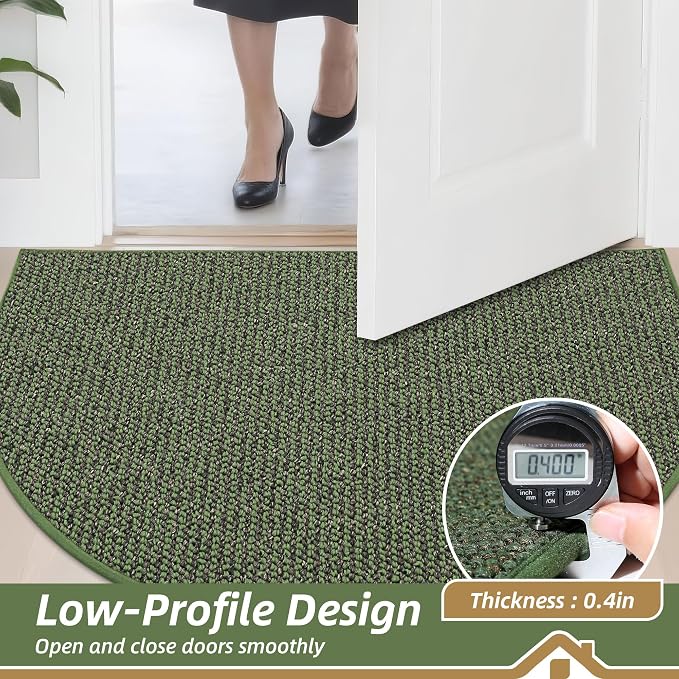 BEQHAUSE Dirt Trapper Door Mat 24" x 36" Half Circle Non Slip Rugs, Absorbent - Image 5