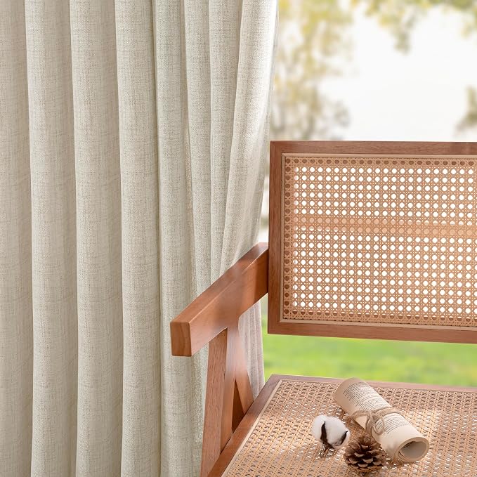 YoungsTex Linen Cafe Curtains 36 Inch Length 2 Panels, Short Half Window Drapes - Image 7