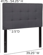 Flash Furniture Bedford Tufted Upholstered Twin Size Headboard in Dark Gray - Image 2