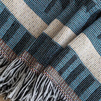VClife Boho Sofa Couch Cover White Blue Plaid Stripe Couch Cover - Image 9