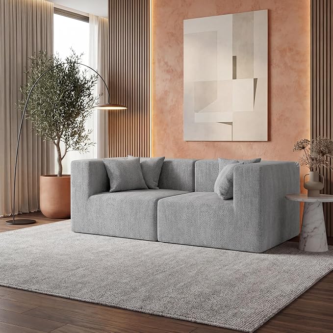 MONVANE 75" Loveseat Sofa, Comfy Chenille Cloud Couch - Image 2