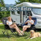 400lbs Rocking Camping Chair, Oversized Heavy Duty XL Folding Rocker - Image 5