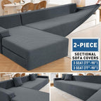 ZNSAYOTX Sectional Couch Covers, Stretch Jacquard Slipcovers - Image 4