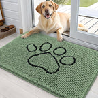 OLANLY Dog Door Mat for Muddy Paws 36x24, Paw Print Design Chenille Mud Mat | by OLANLY