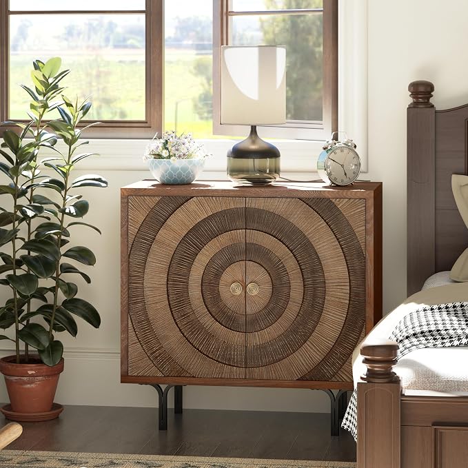 Aoikax Farmhouse 2-Door Storage Cabinet, Accent Wooden Storage Cabinet - Image 6