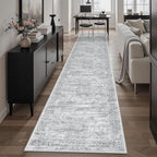 Soalmost Runner Rug 2x10 Washable Non-Slip Hallway Kitchen Runners Grey | Stain - Image 4