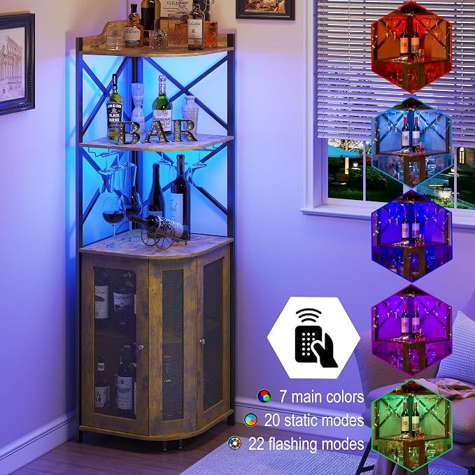 JKsmart Corner Bar Cabinet - Image 3