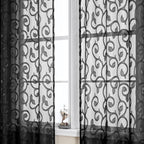 Furman Sheer White Curtains, 45 Inch Length 2 Panels Set, Airy Jacquard Clip - Image 3