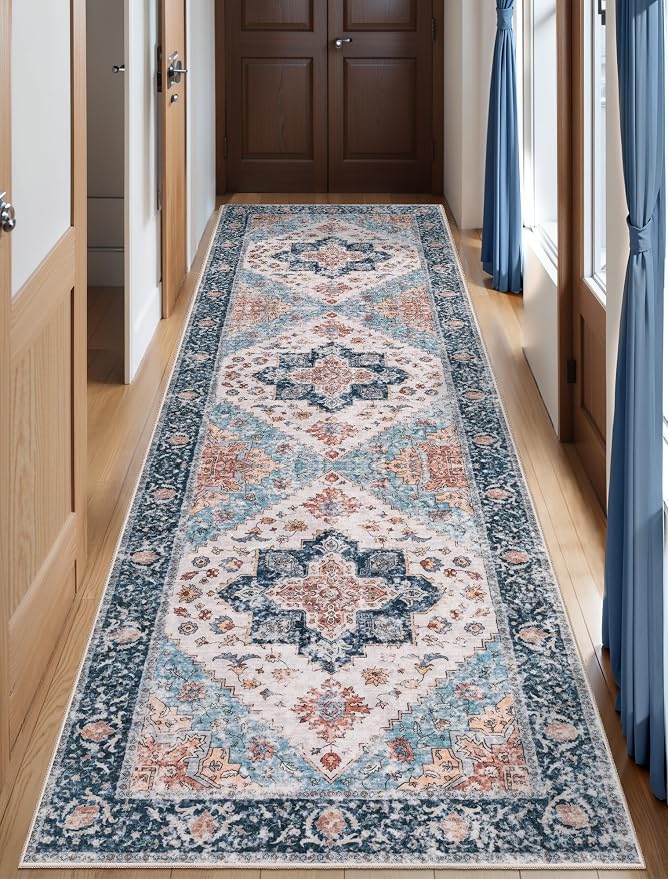 SERISSA 2'6"x10' Washable Non Slip Boho Runner Rug by SERISSAHomeDecorCollection