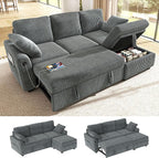 Ihanherry 81-inch Corduroy Modular Sectional Sofa Bed by iHanHerry