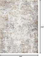 UERMEI 12x18 Area Rug Living Room Rugs Extra Large Brown Grey Carpet | Washable - Image 2