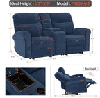 MCombo 78.3" Wall Hugger Power Loveseat Recliner Sofa - Image 3