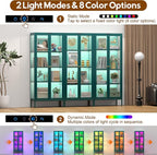 UNICOLY Display Cabinet with Glass Doors, Glass Display Cabinet with 8 Color - Image 3