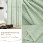 Semi Sheer Linen Curtains 45 Inches Long, Light Filtering Panels Bronze Grommet - Image 7