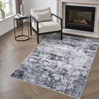 Area Rug Living Room: 3x5 Modern Washable Indoor Soft Carpet Grey | by FXRHLP
