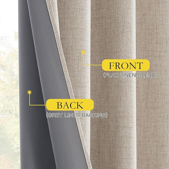 NICETOWN Linen Blackout Curtains - Image 8