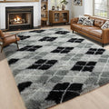 6x9 Large Black and Grey Fluffy Area Rug Non-Slip by ModernHomeDecor