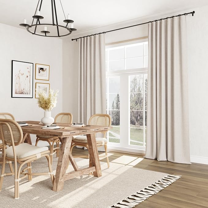 100% Blackout Linen Curtains for Bedroom 96 inches Long, Thermal Insulated Room - Image 8