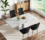 Henf 5 Pieces Faux Marble Dining Table Set - Image 2