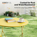 VINGLI Outdoor Folding Bistro Table and Chairs Set of 2, 3-Piece Bistro Set - Image 6
