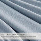 Pinch Pleated 100% Blackout Thick Linen Light Blue Curtains 84 Inches Long | - Image 7