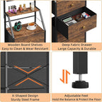 HIGDBFE 4-Drawer Dresser with Mirror, Vanity with 2-Tier Shelves, Fabric Chest - Image 7