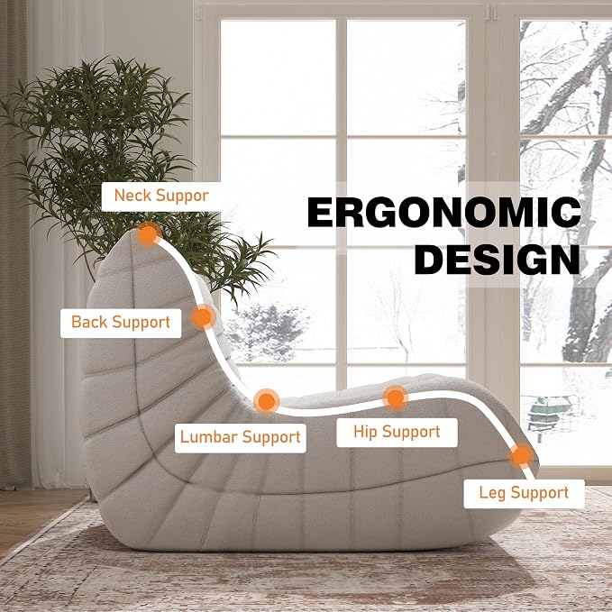 Bean Bag Chair for Adults, Oversized Fireside Chair Comfy Lazy Floor Sofa - Image 6