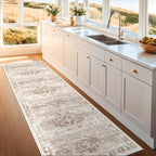 Beige Washable 2'6"x8' Wide Hallway Runners, Kitchen Runner Rug, Non-Slip & - Image 6