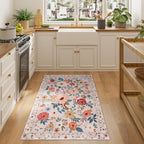 DUKINO 3x4 Area Rug, Floral Washable Rug - Image 3