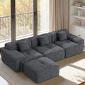 122" L Shaped Convertible Modular Couch, Cloud Couch Sectional by Nebuaegis