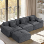 122" L Shaped Convertible Modular Couch, Cloud Couch Sectional by Nebuaegis