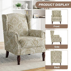 Pia Ricco High Back Floral Accent Chair - Image 3