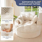 MAXYOYO Oversized Round Chaise Lounge Sofa, Upholstered Lounge Chair - Image 5