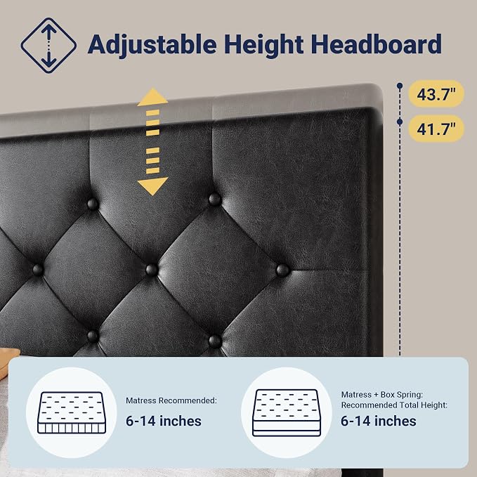 Allewie Upholstered Full Size Platform Bed Frame - Image 4